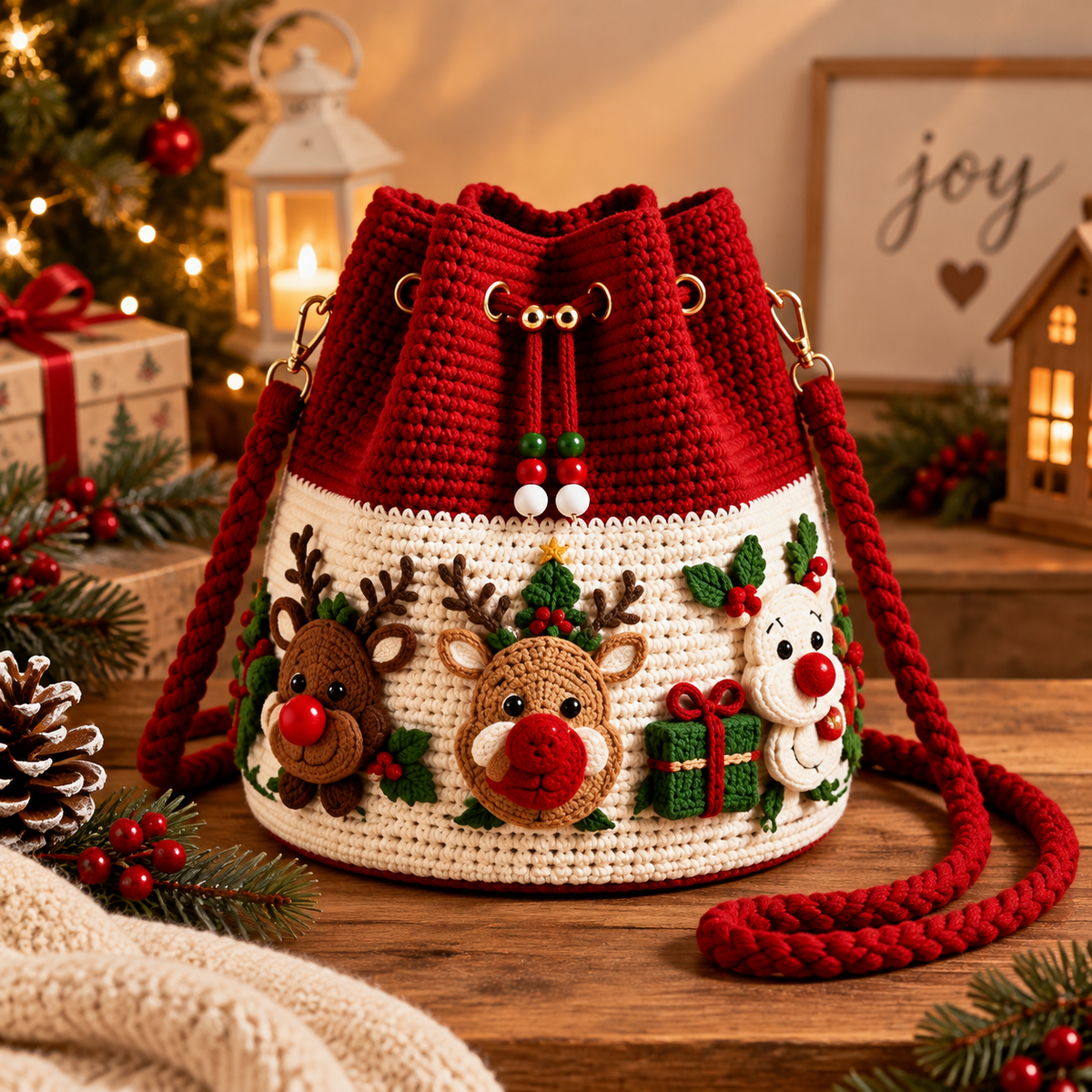 Handmade Christmas Crochet Bag