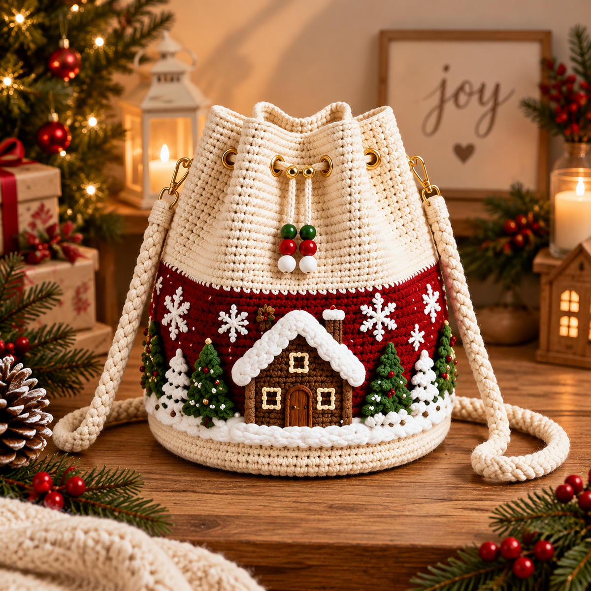 Handmade Christmas Crochet Bag